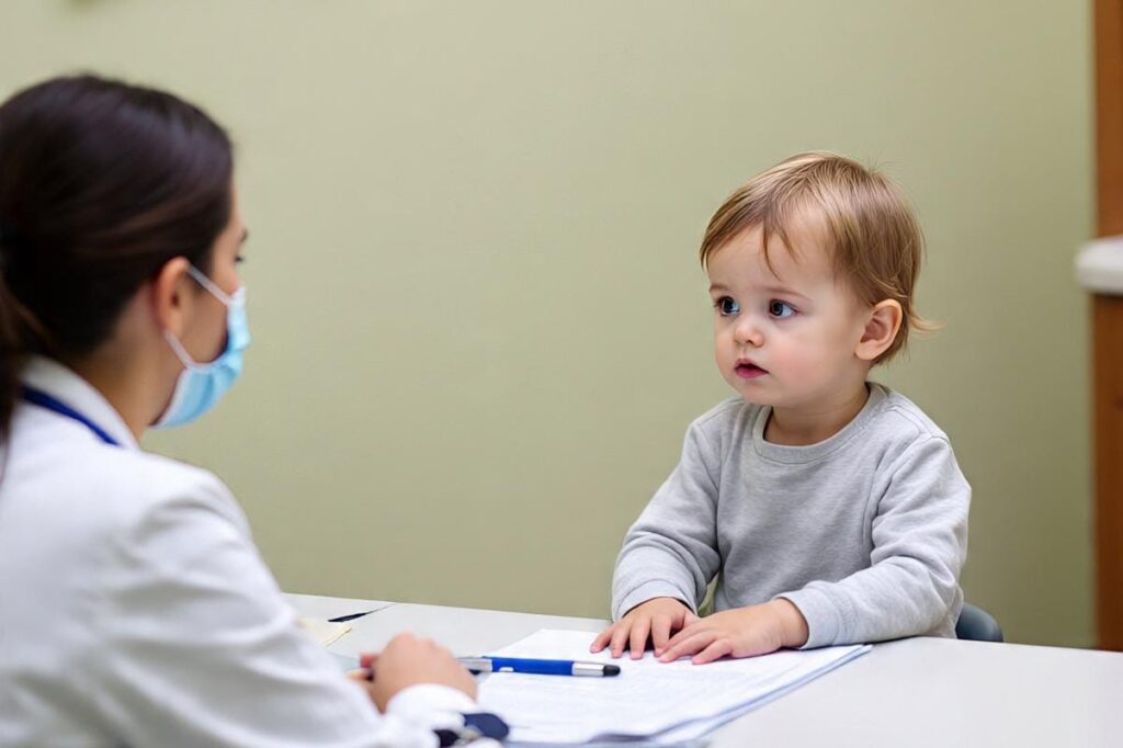 बच्चों में खून की कमी के बारे में जानकारी लेता बच्चा