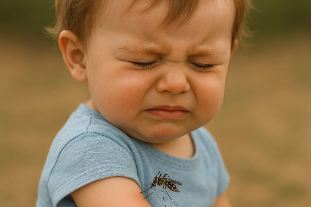 dengue in children : a mosquito biting a child